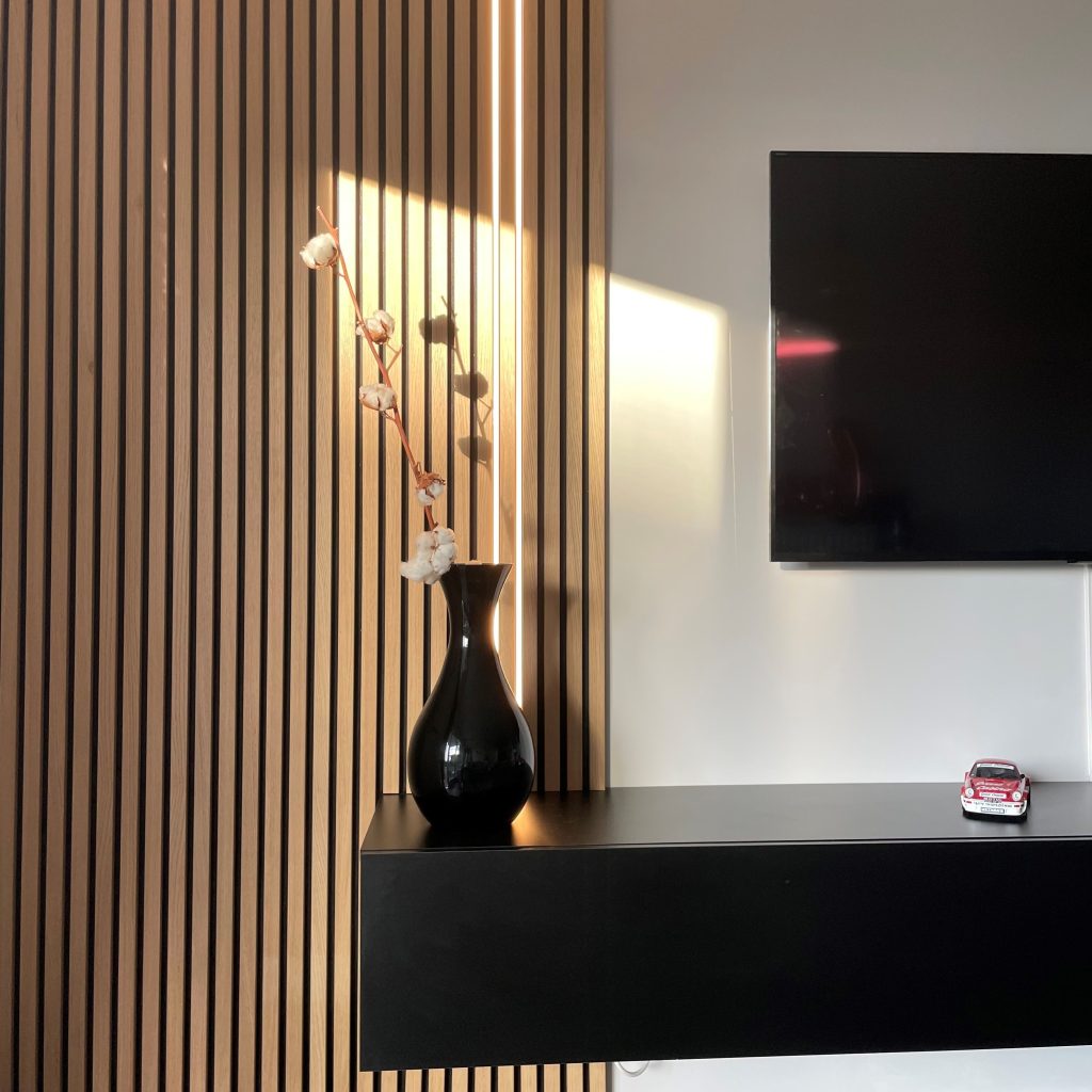 akupanel, classic oak black felt, led light, BE, akupanel @anthony.limbioul (1)