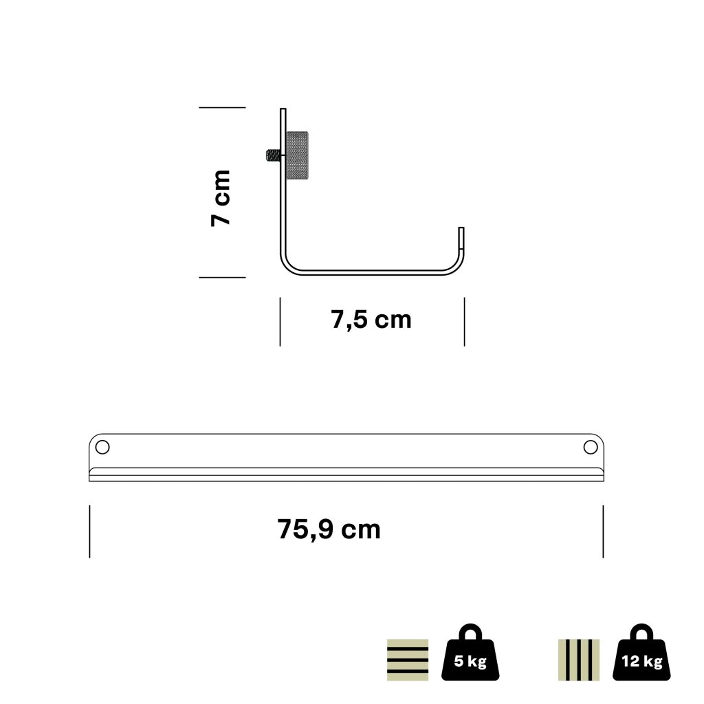 Afbeelding 7 van 8 in Wandplank smal galerie